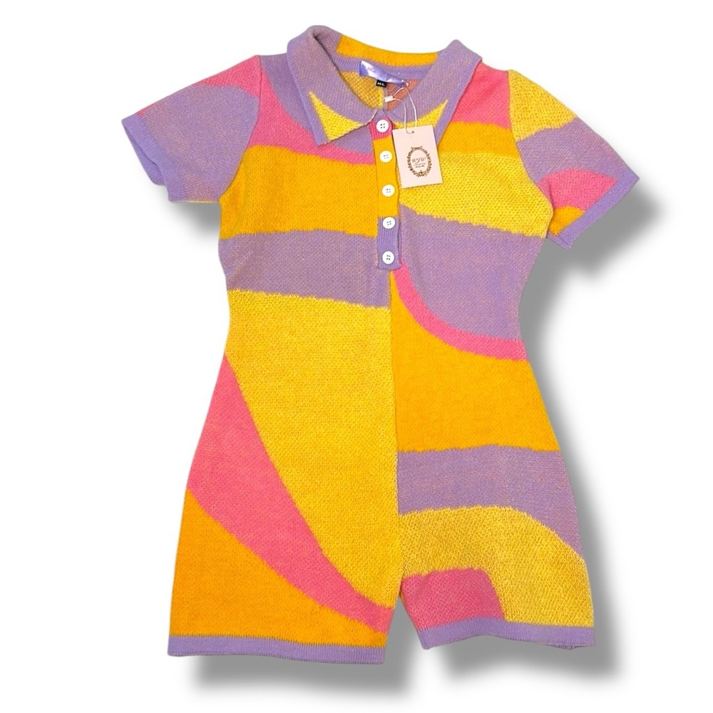 What Jordy C Wore Colorful Stretchy Romper Size M/L NWT - Picture 5 of 5